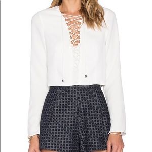 Line + Dot Lace Up Top